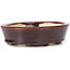 Oval brown bonsai pot by Seto - 105 x 85 x 30 mm