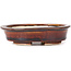 Oval brown bonsai pot by Seto - 110 x 95 x 30 mm