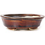 Oval brown bonsai pot by Seto - 110 x 95 x 30 mm