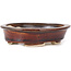 Oval brown bonsai pot by Seto - 110 x 95 x 30 mm