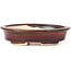 Oval brown bonsai pot by Seto - 110 x 95 x 30 mm