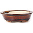 Oval brown bonsai pot by Seto - 110 x 95 x 30 mm