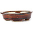 Oval brown bonsai pot by Seto - 110 x 95 x 30 mm