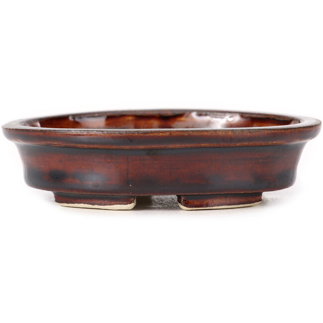 Ovale bruine bonsaipot van Seto - 110 x 90 x 30 mm