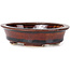 Oval brown bonsai pot by Seto - 110 x 95 x 30 mm