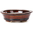 Oval brown bonsai pot by Seto - 110 x 95 x 30 mm