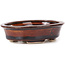 Oval brown bonsai pot by Seto - 110 x 95 x 30 mm