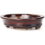 Oval brown bonsai pot by Seto - 105 x 85 x 25 mm