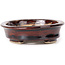 Oval brown bonsai pot by Seto - 105 x 85 x 25 mm