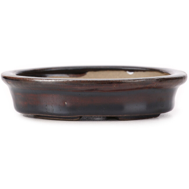 Maceta de bonsái marrón ovalada de Seto - 105 x 85 x 25 mm