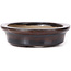 Oval brown bonsai pot by Seto - 105 x 85 x 25 mm