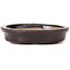 Oval brown bonsai pot by Seto - 100 x 90 x 25 mm