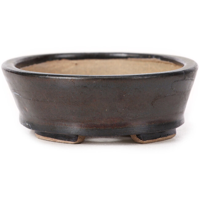 Ovale bruine bonsaipot van Seto - 100 x 80 x 30 mm