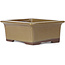 Maceta de bonsái marrón rectangular de Seto Yaki - 114 x 86 x 43 mm