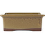 Rectangular brown bonsai pot by Seto Yaki - 114 x 86 x 43 mm