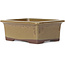 Vaso bonsai marrone rettangolare di Seto Yaki - 114 x 86 x 43 mm