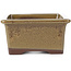 Pot à bonsaï rectangulaire marron par Seto Yaki - 114 x 86 x 43 mm