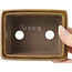 Pot à bonsaï rectangulaire marron par Seto Yaki - 114 x 86 x 43 mm