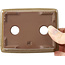 Pot à bonsaï rectangulaire marron par Seto Yaki - 114 x 86 x 43 mm