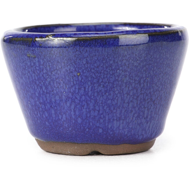Round blue bonsai pot - 62 x 62 x 40 mm