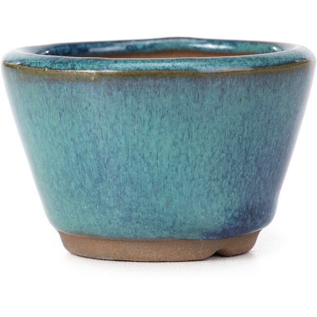 Ronde blauwe bonsaipot - 62 x 62 x 40 mm