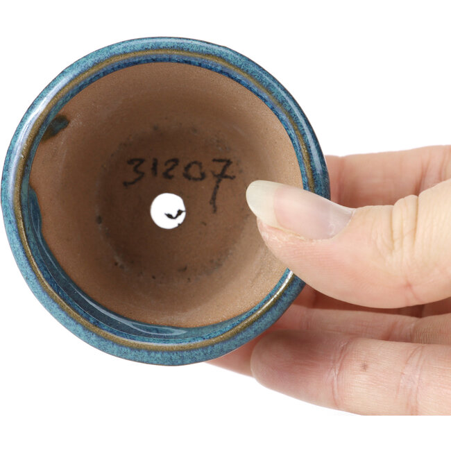 Pot à bonsaï rond bleu - 62 x 62 x 40 mm