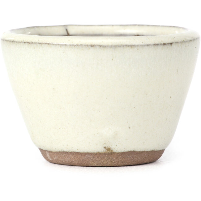 Round white bonsai pot - 62 x 62 x 40 mm