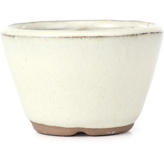 Round white bonsai pot - 62 x 62 x 40 mm
