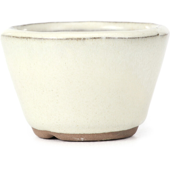 Round white bonsai pot - 62 x 62 x 40 mm