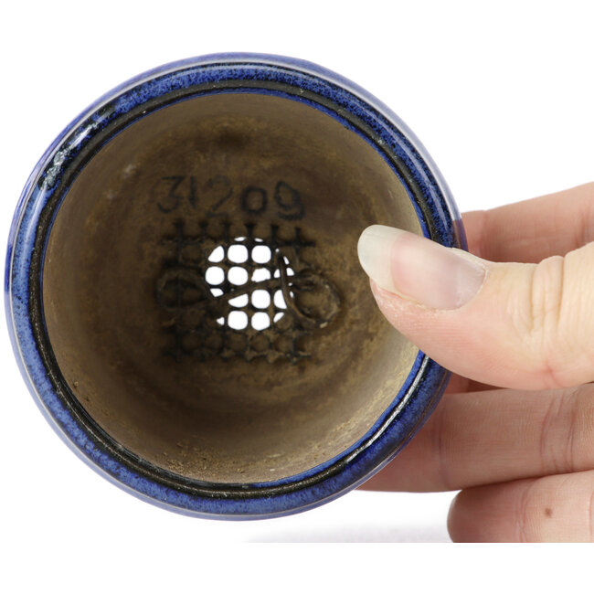 Pot à bonsaï rond bleu - 75 x 75 x 50 mm