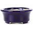 Oval blue bonsai pot by Terahata Satomi Mazan - 111 x 86 x 35 mm