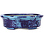 Vaso bonsai ovale blu di Terahata Satomi Mazan - 111 x 86 x 35 mm