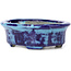 Vaso bonsai ovale blu di Terahata Satomi Mazan - 111 x 86 x 35 mm