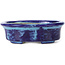 Vaso bonsai ovale blu di Terahata Satomi Mazan - 111 x 86 x 35 mm