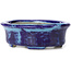 Vaso bonsai ovale blu di Terahata Satomi Mazan - 111 x 86 x 35 mm