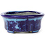 Pot à bonsaï ovale bleu par Terahata Satomi Mazan - 111 x 86 x 35 mm