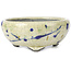 Ronde beige multicolor bonsai pot van Terahata Satomi Mazan - 134 x 134 x 55 mm