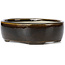 Oval brown bonsai pot by Terahata Satomi Mazan - 143 x 115 x 45 mm