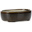 Oval brown bonsai pot by Terahata Satomi Mazan - 143 x 115 x 45 mm