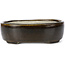 Oval brown bonsai pot by Terahata Satomi Mazan - 143 x 115 x 45 mm