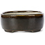 Oval brown bonsai pot by Terahata Satomi Mazan - 143 x 115 x 45 mm