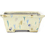 Rectangular beige multicolor bonsai pot by Terahata Satomi Mazan - 160 x 140 x 63 mm