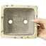 Pot à bonsaï rectangulaire beige multicolore par Terahata Satomi Mazan - 160 x 140 x 63 mm