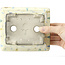 Pot à bonsaï rectangulaire beige multicolore par Terahata Satomi Mazan - 160 x 140 x 63 mm