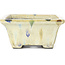 Rectangular beige multicolor bonsai pot by Terahata Satomi Mazan - 159 x 142 x 65 mm