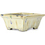 Rectangular beige multicolor bonsai pot by Terahata Satomi Mazan - 159 x 142 x 65 mm