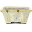 Rectangular beige multicolor bonsai pot by Terahata Satomi Mazan - 159 x 142 x 65 mm