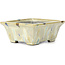 Rectangular beige multicolor bonsai pot by Terahata Satomi Mazan - 159 x 142 x 65 mm