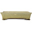Maceta de bonsái rectangular beige craquelé de Terahata Satomi Mazan - 300 x 207 x 75 mm