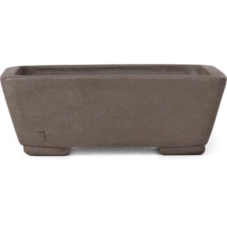  Satomi Mazan, Mazan Terahata Pot à bonsaï rectangulaire non émaillé de 150 mm par Terahata Satomi Mazan, Tokoname, Japon